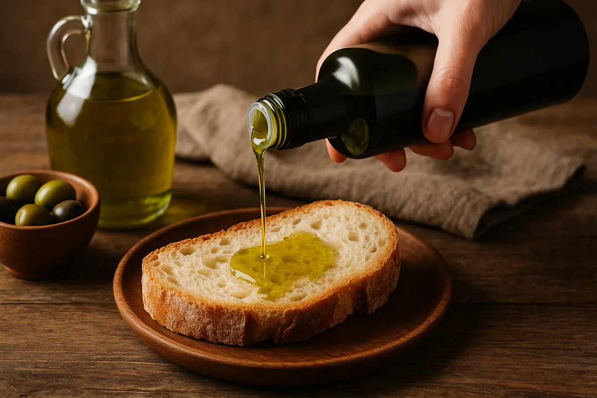 Come distinguere un vero olio EVO abruzzese? I dettagli che fanno la differenza sul pane