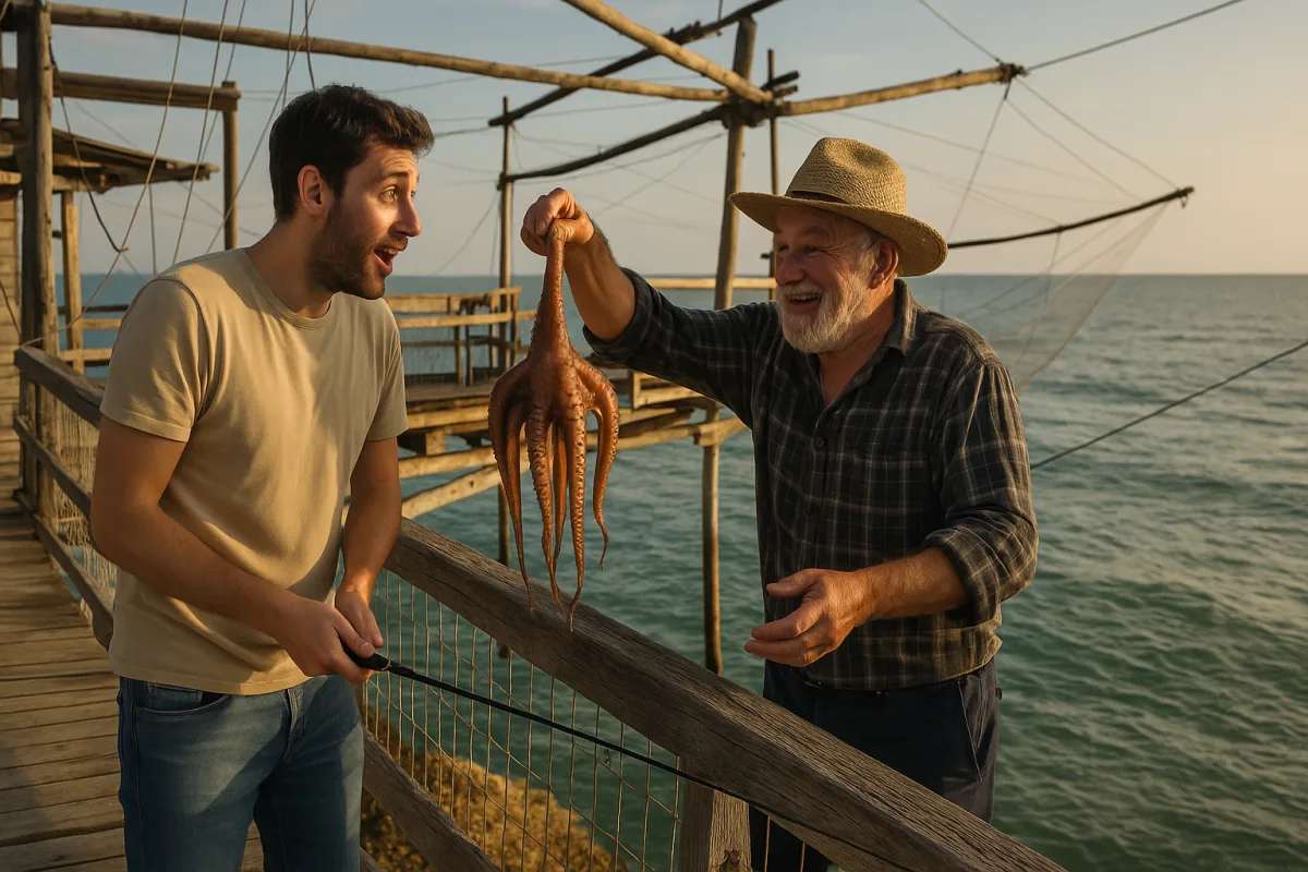 Cosa aspettarsi durante un’esperienza di pesca tradizionale su un trabocco? La sorpresa che riserva il pescatore locale