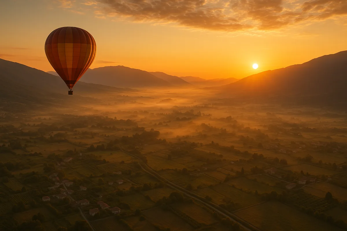 Giro in mongolfiera sulla Valle Peligna: il panorama all’alba che lascia senza parole
