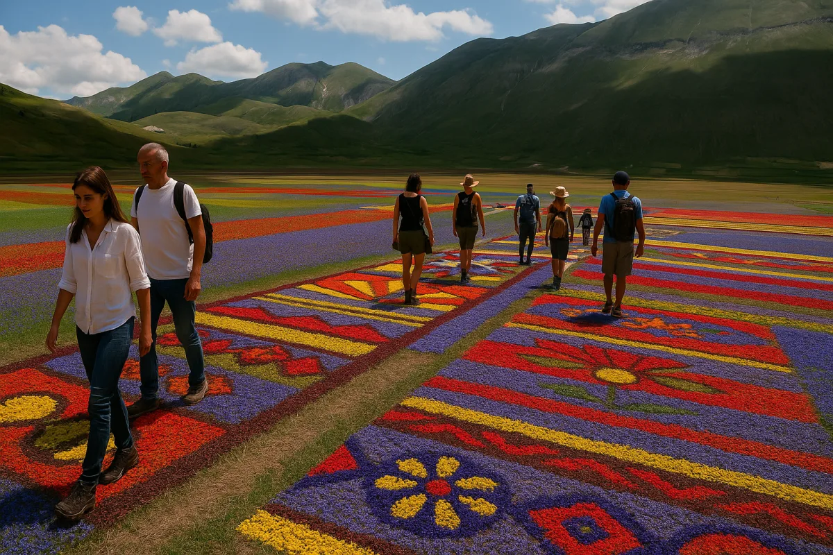 Feste dei fiori sugli altopiani abruzzesi: come partecipare ai tappeti floreali più spettacolari