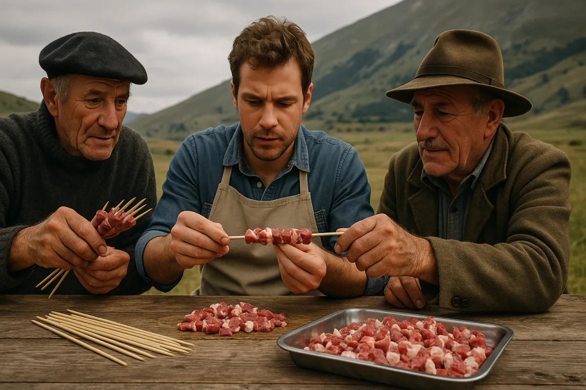 Corso di cucina di arrosticini con i pastori locali: i passaggi che non si trovano sui libri