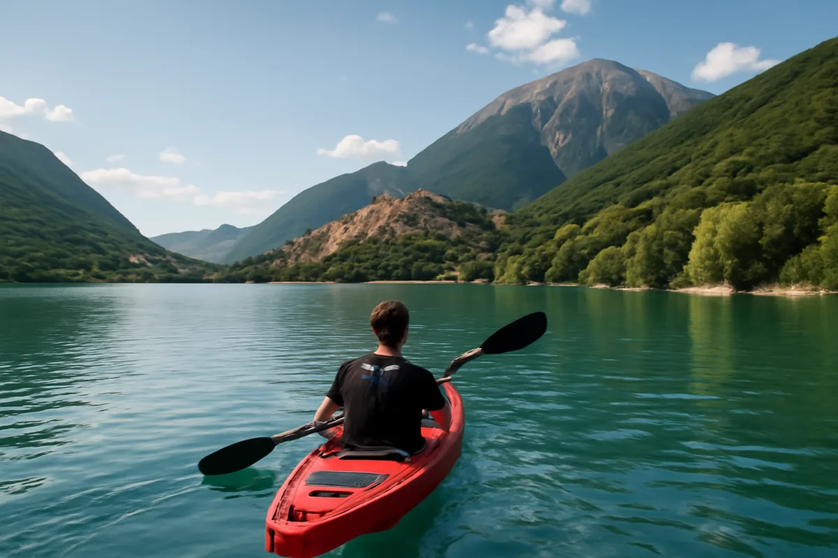 Lago di Barrea in canoa: il punto panoramico che sorprende anche i locali