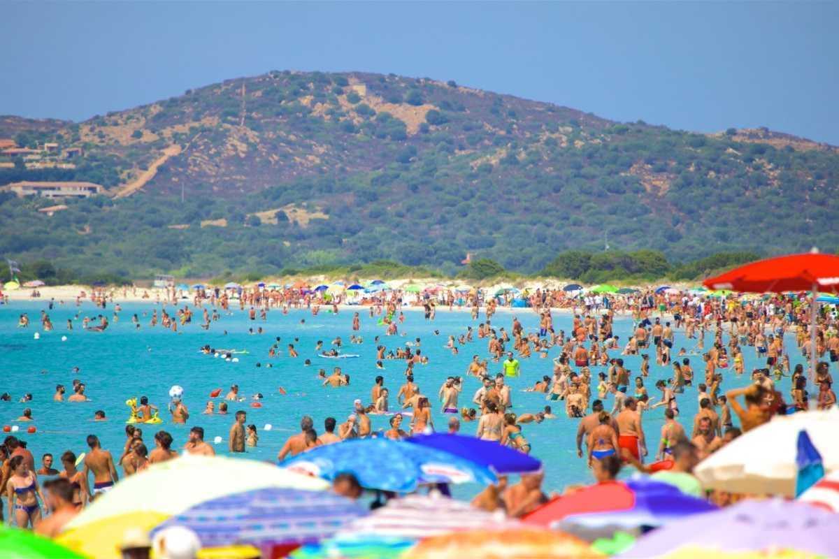 Paesaggio primaverile della Sardegna con fiori e mare cristallino, ideale per vacanze in aprile.